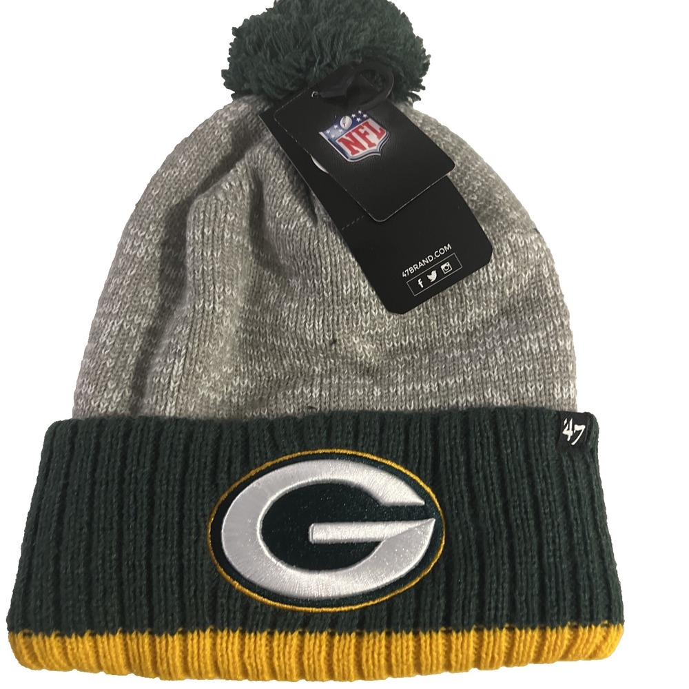 Green‎ Bay Packers Knit Winter Hat Beanie 47 Cap Sideline NFL NWT